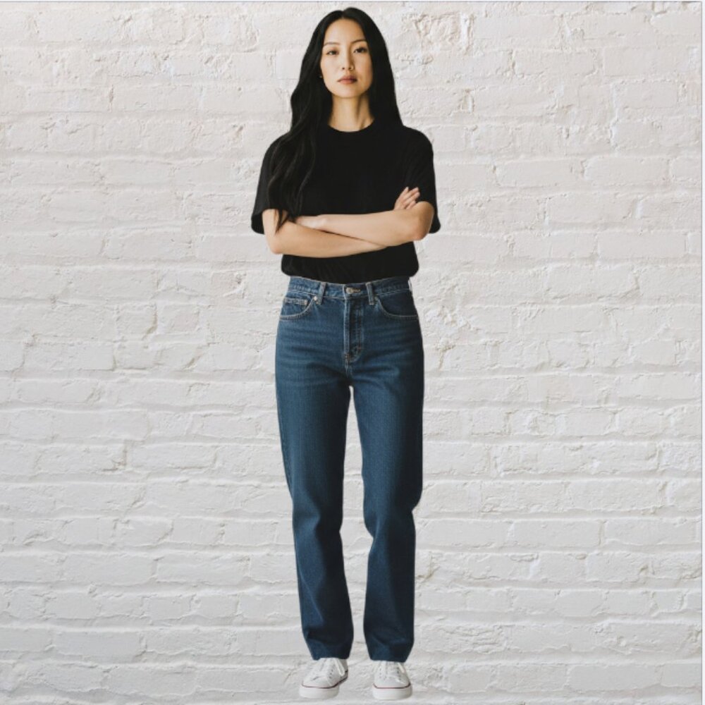 RARE VINTAGE 90'S GUESS JEAN -- Classic Fit, Narrow Leg, Am Trad, Dk Blue, #1050